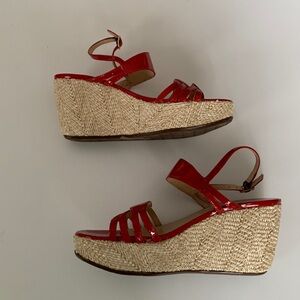 Amalfi - New - Red Wedge Espadrille